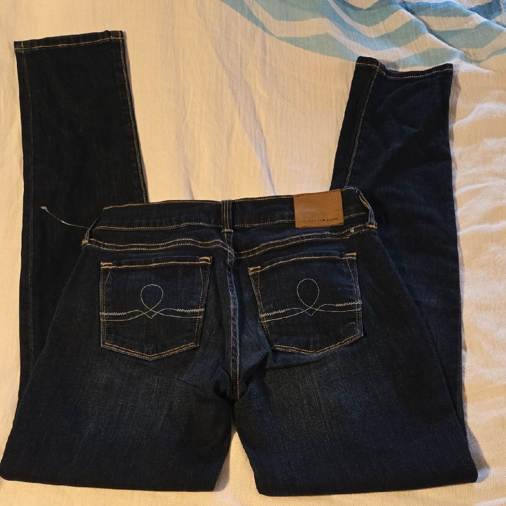 Lucky Brand Sofia Dark Indigo Skinny Jeans, Size 0/25 A. Minimalist Clean - Picture 4 of 9